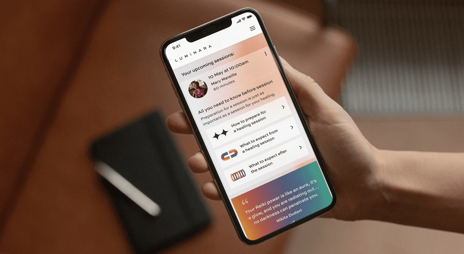 Luminara app interface